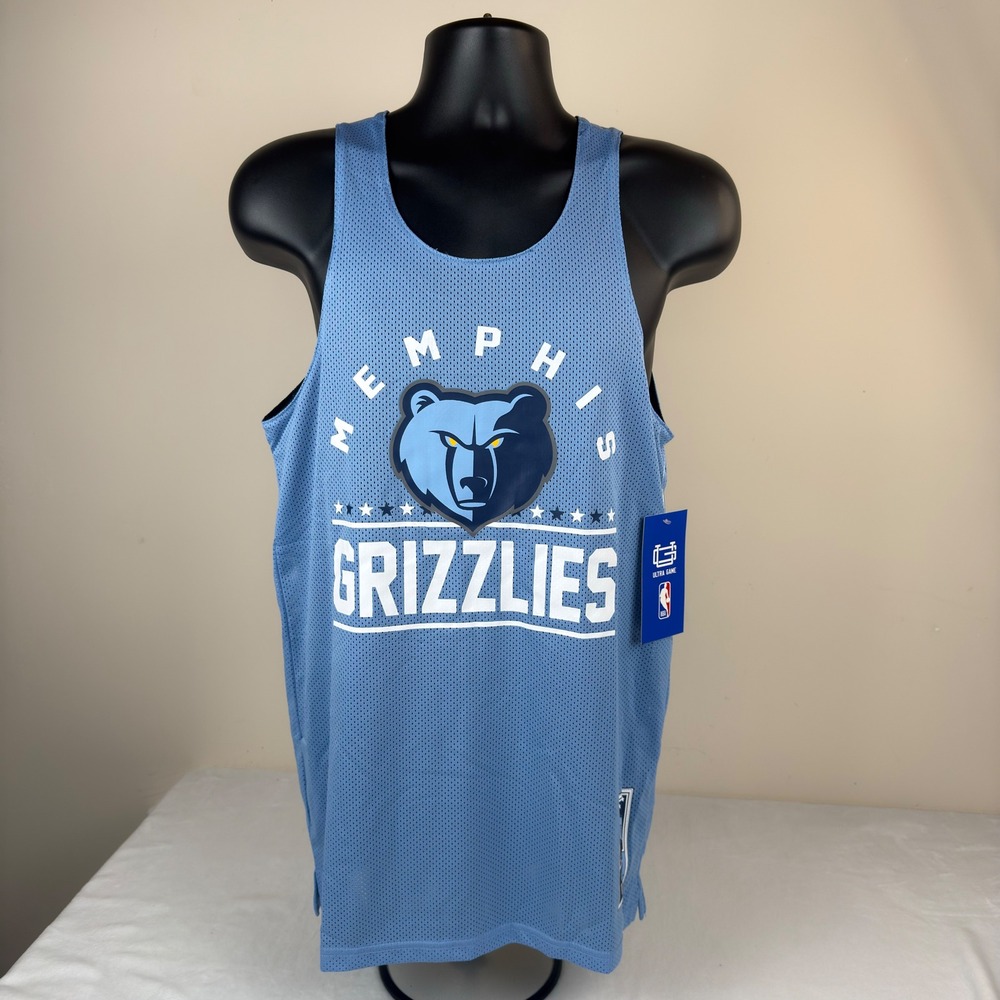 NBA Memphis Grizzlies Reversible Mesh Tank Top‎ Ultra Game Blue Navy Mens Small - Picture 9 of 12